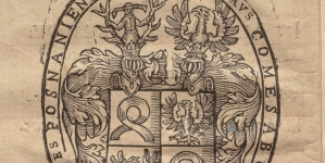 Herb Mikołaja z Ostroroga, wojewodzica poznańskiego, w druku z roku 1626.