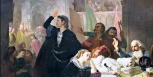 "Elżbieta i Maria podczas koronacji Karola II"  Józsefa Molnára.