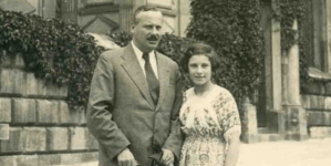 Alfred Poniński z córką Ewą w Krakowie, 2 .06.1939 r.