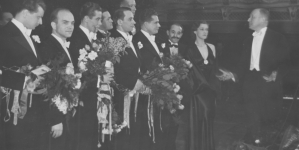 Obchody jubileuszu 10-lecia istnienia Chóru Dana w sali Filharmonii Warszawskiej 21.04.1938 r.