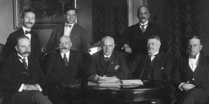 Członkowie komitetu odbudowy Teatru Narodowego w Warszawie, 1924 r.