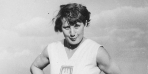 Jadwiga Wajsówna podczas zawodów lekkoatletycznych w Pradze w 1933 roku.