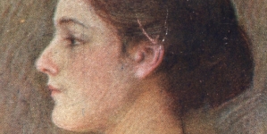 "Portret kobiety z profilu" Teodora Axentowicza.