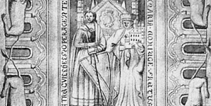 Rysunek nagrobka Piotra i Marii Włostowic