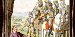 X. Rok 1332.  (Ranny w bitwie pod Płowcami rycerz Florian Szary mówi królowi Władysławowi Łokietkowi, że  bardziej boli zły sąsiad niż rany.)