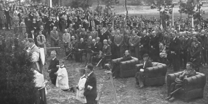 Uroczyste obchody w Zielonej 20 rocznicy ćwiczeń ochotników zebranych w Polskiej Organizacji Wojskowej 19.09.1937 r.