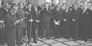 Uroczyste otwarcie po odbudowie ze zniszczeń wojennych Teatru Wielkiego w Warszawie, 19.11.1965 r.