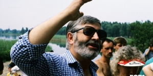 Reżyser Janusz Majewski na planie filmu "Napoleon - Moskwa" w 1990 roku.