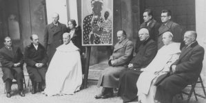 Poświęcenie kopii obrazu Matki Bożej Częstochowskiej przeznaczonej do kościoła w Karwinie, listopad 1938 roku.