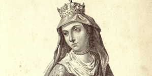 Portret Królowej Jadwigi (Andegaweńskiej) – litografia w książce wydanej 1829/1830.